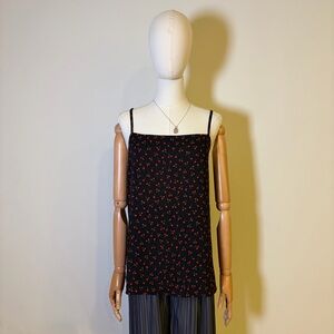 POPSUGAR Black Cherry Print Cami Tank Top XXL NEW